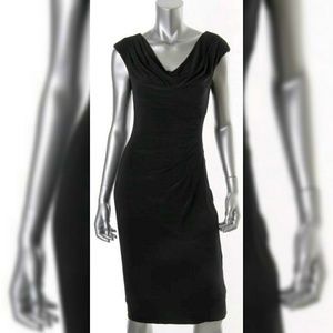 Ralph Lauren Black Cowl Neck Sheath Dress